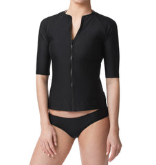 Onyx Black Short Sleeve Rashguard Sun Protective Jacket UPF50