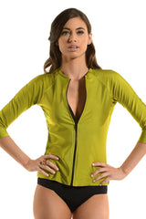 Bond Green Long Sleeve Rashguard Sun Protective Jacket UPF50
