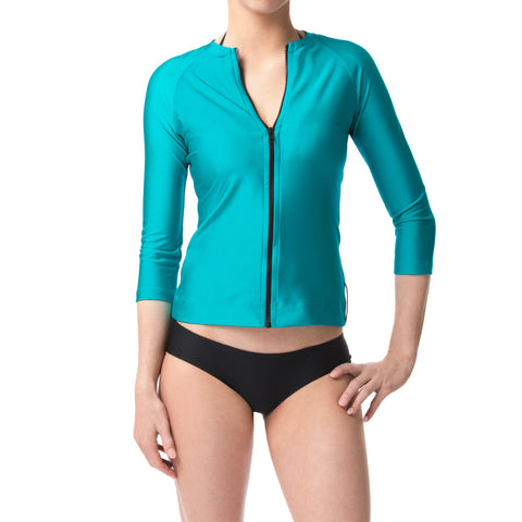 Doctors Cave Cyan Three Quarter Sleeve Rashguard Sun Protective Jacket UPF50